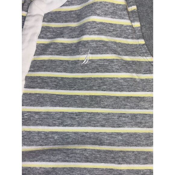 Nautica Tank Top Womens Size XL Multi Striped Cotton Sleeveless Logo V Neck Slit - Picture 4 of 6